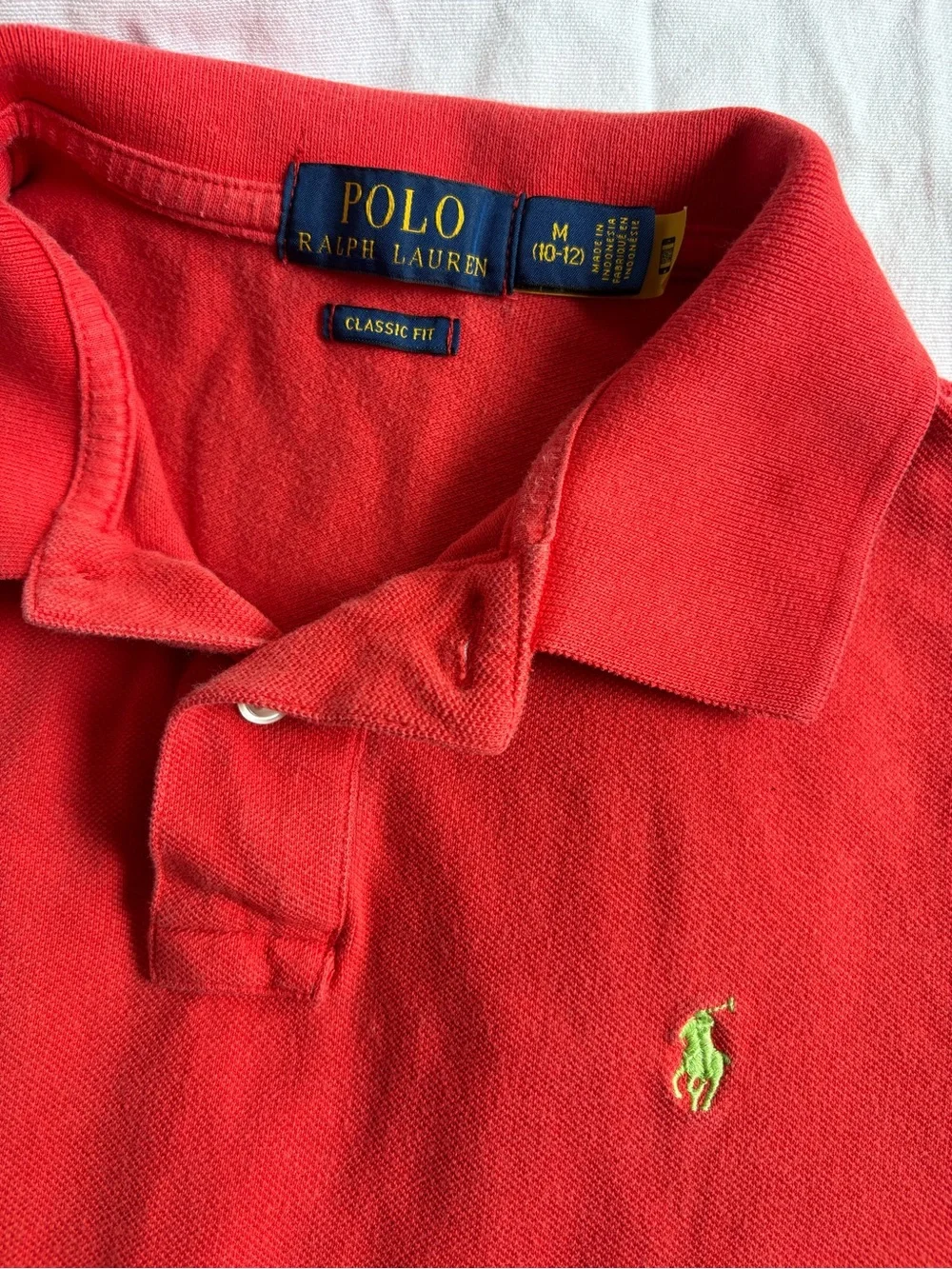 Ralph Lauren Boys' Red Polo Shirt with Yellow Pony MEDIUM 10-12